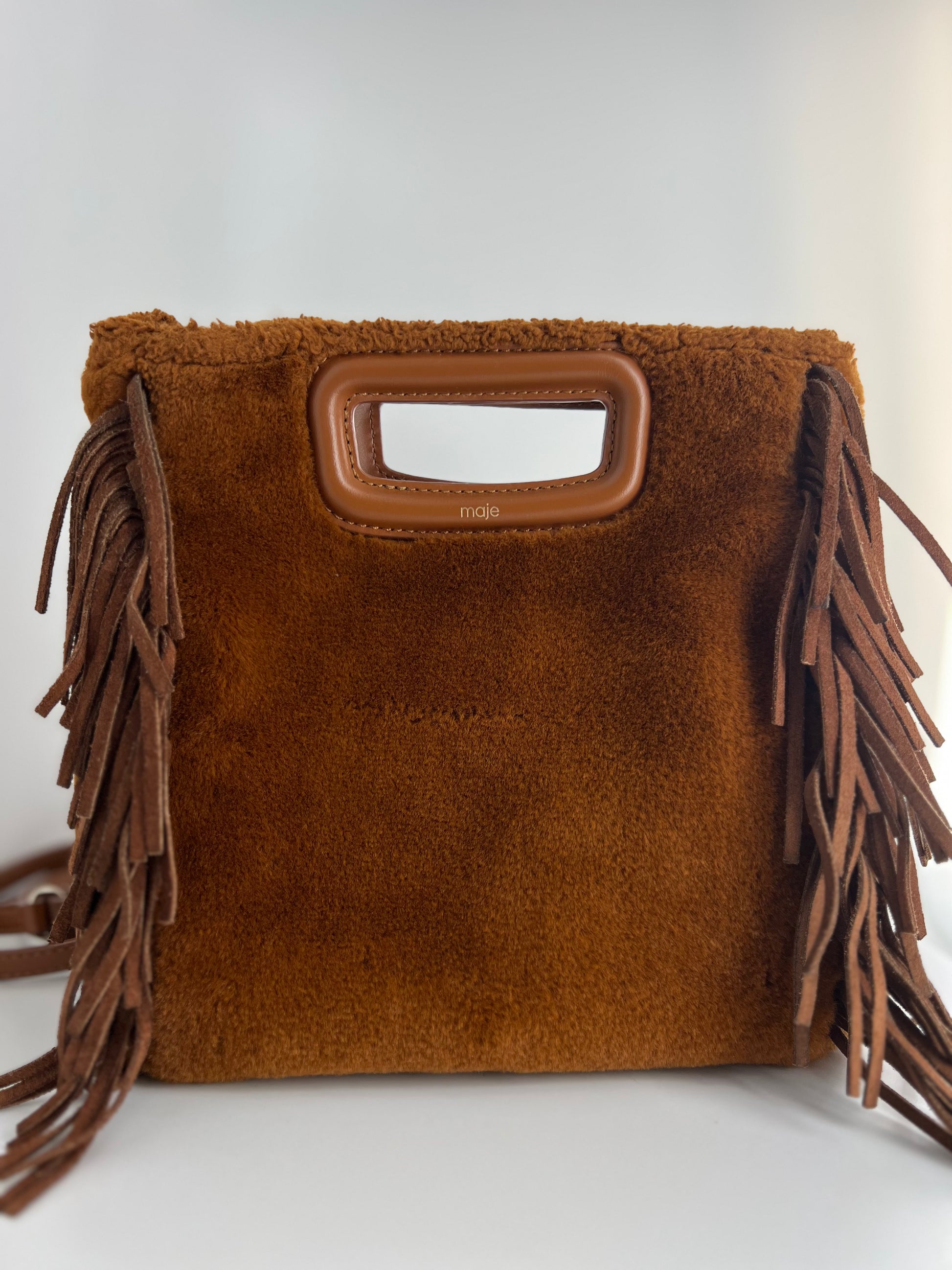 Sac Bandoulière Ajustable Main épaule Sac M Maje En Cuir Suède